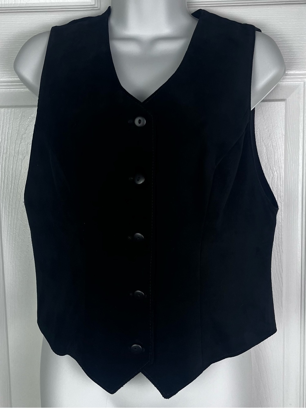Danier women’s black suede button up vest waistcoat